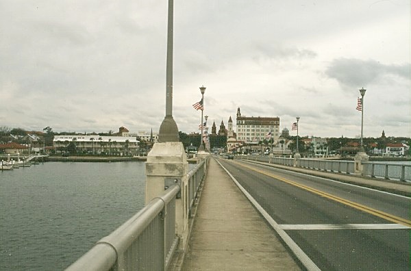 crossing the Bridge of Lions into St. Augustine from Anastasia Island