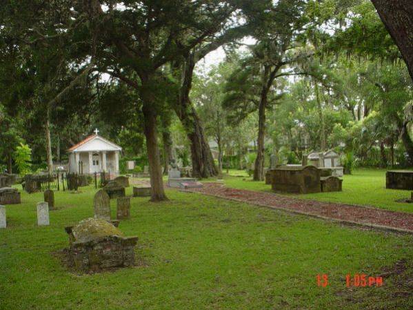 View inside the reportedly haunted Tolomato Cemetery St Augustine Florida